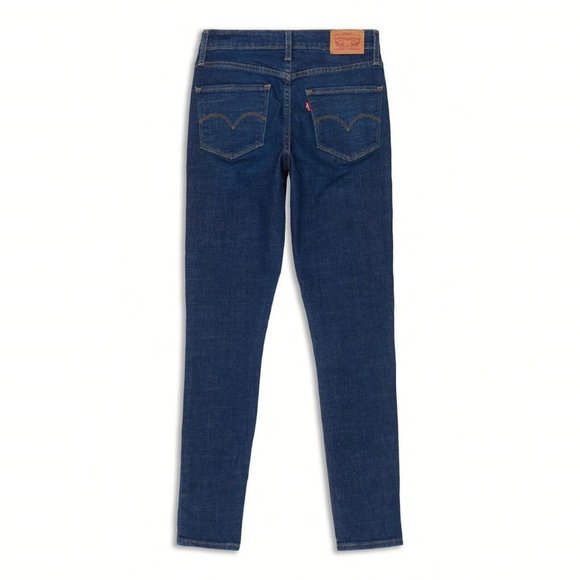 Levis Womens 721 Jeans 33 Dark Blue Wash High Rise Skinny Cotton Blend Stretch - Picture 2 of 10